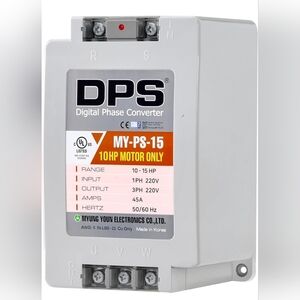 15HP Sinlge Phase to 3 Phase Converter, MY-PS-15 model, UL-Listed, 200V - 240V